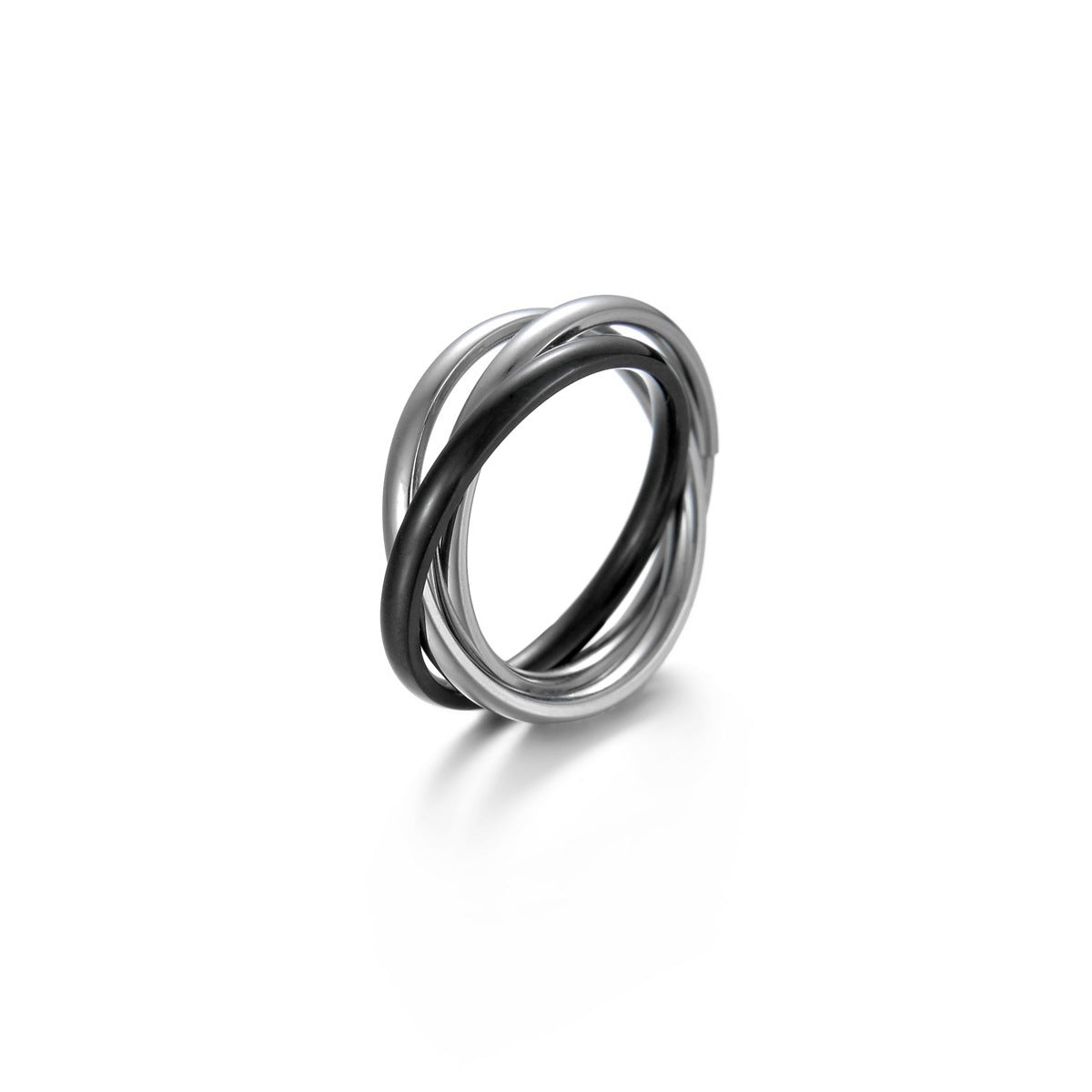 Men's Classic Ornament Electroplated Black Combination Stainless Rings