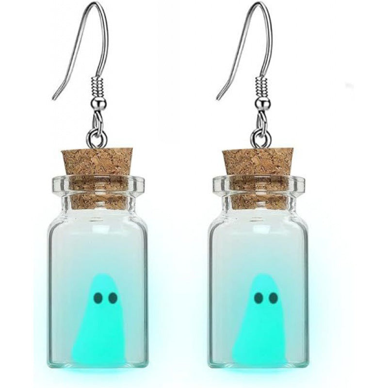 Stereo Luminous Ghost Pumpkin Corn Sugar Earrings