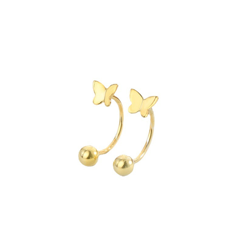 Butterfly Screw Kind Of White Fungus Earrings