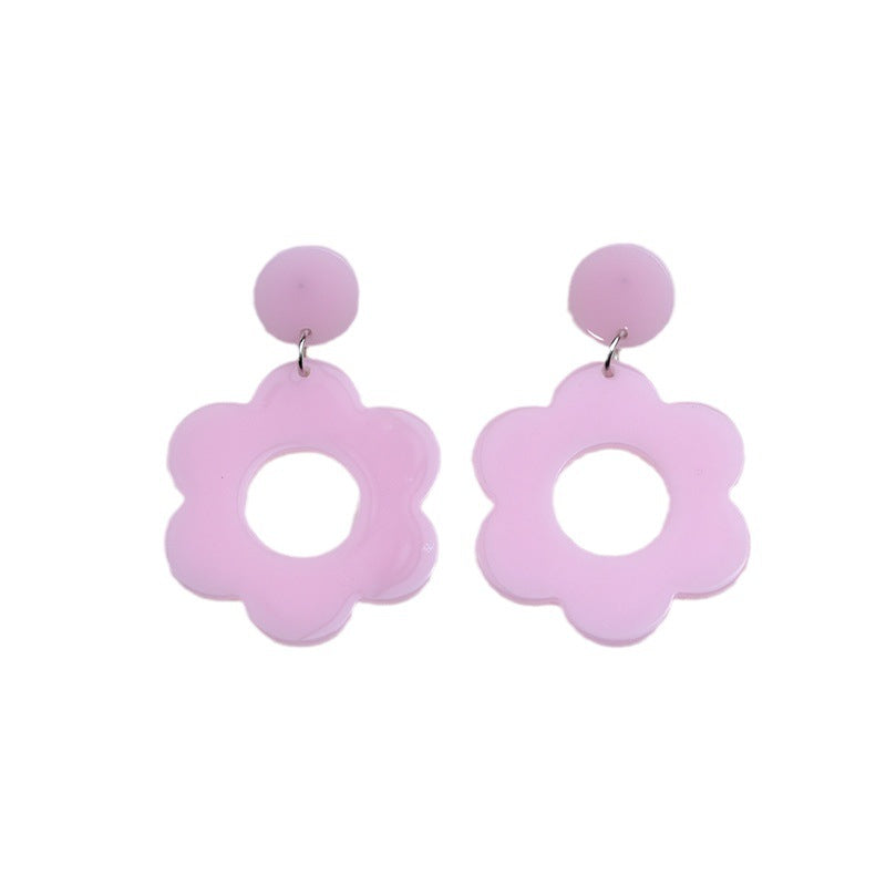 Women's Cutout Acrylic Fashion Simple Style Sweet Earrings