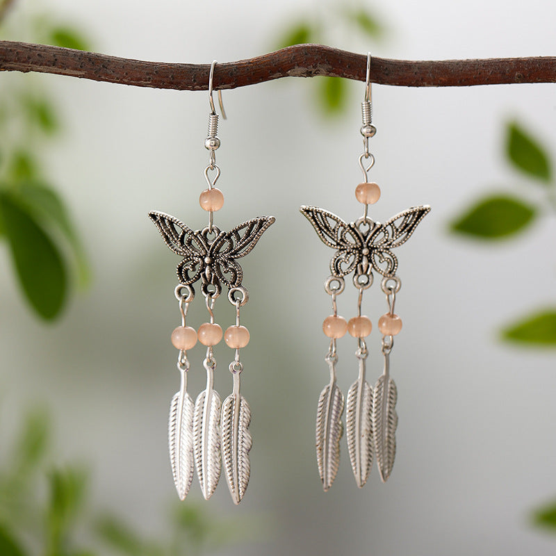 Color Short Small Butterfly Simple Bohemian Earrings