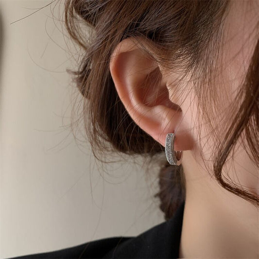 Female Niche Design Micro Inlaid Zircon Simple Earrings