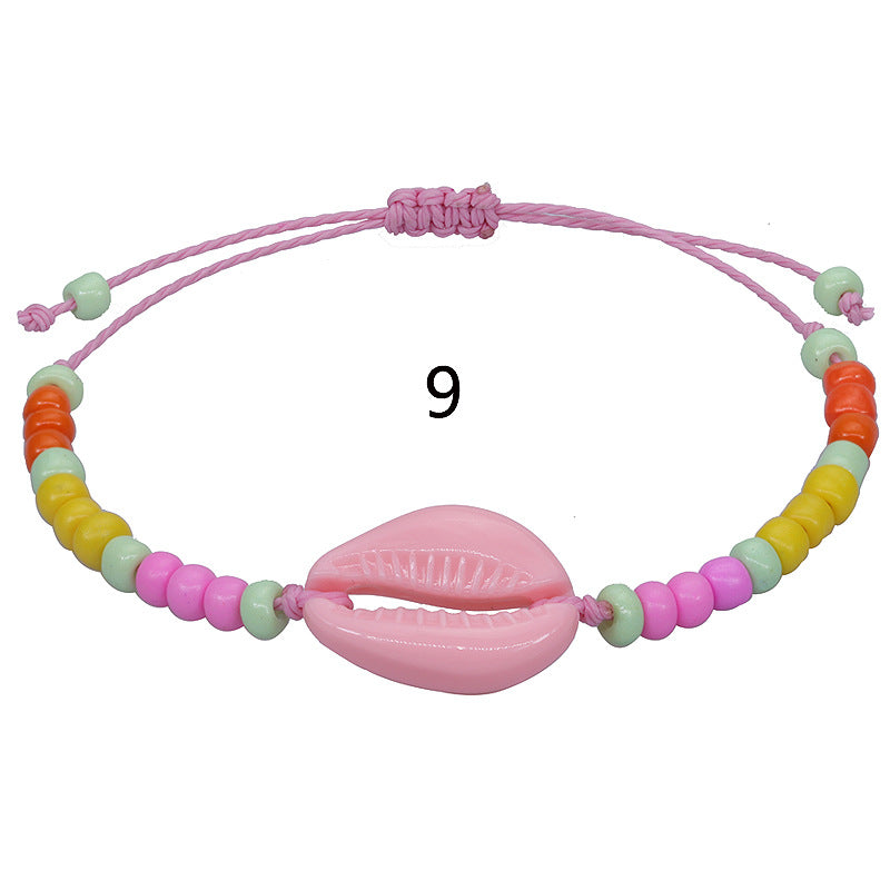 Acrylic Shell Color Bead Woven Bohemian Bracelets