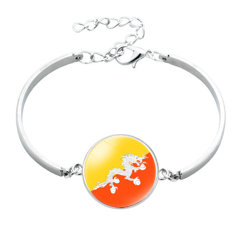 Asian National Flag Time Stone Palestine Bracelets