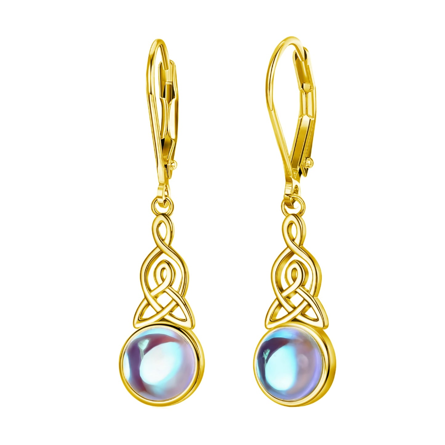 Baroque Palace Style Stylish Round Moonstone Ear Earrings