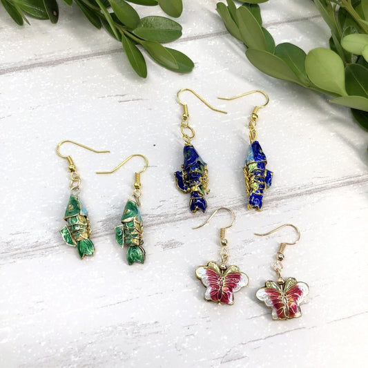 Women's Handmade Cloisonne Classical Simple Temperamental Water Earrings