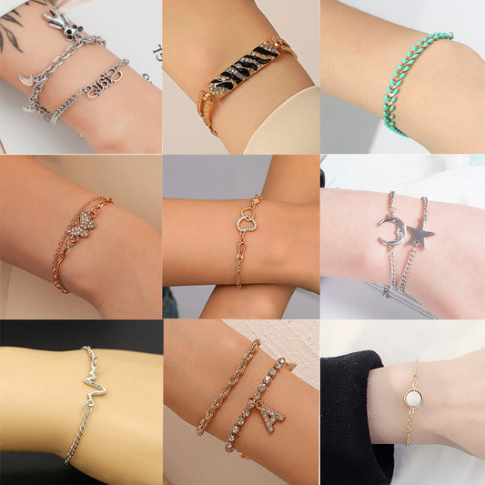 Women's Geometric Retro Simple Design Bear Butterfly Bracelets