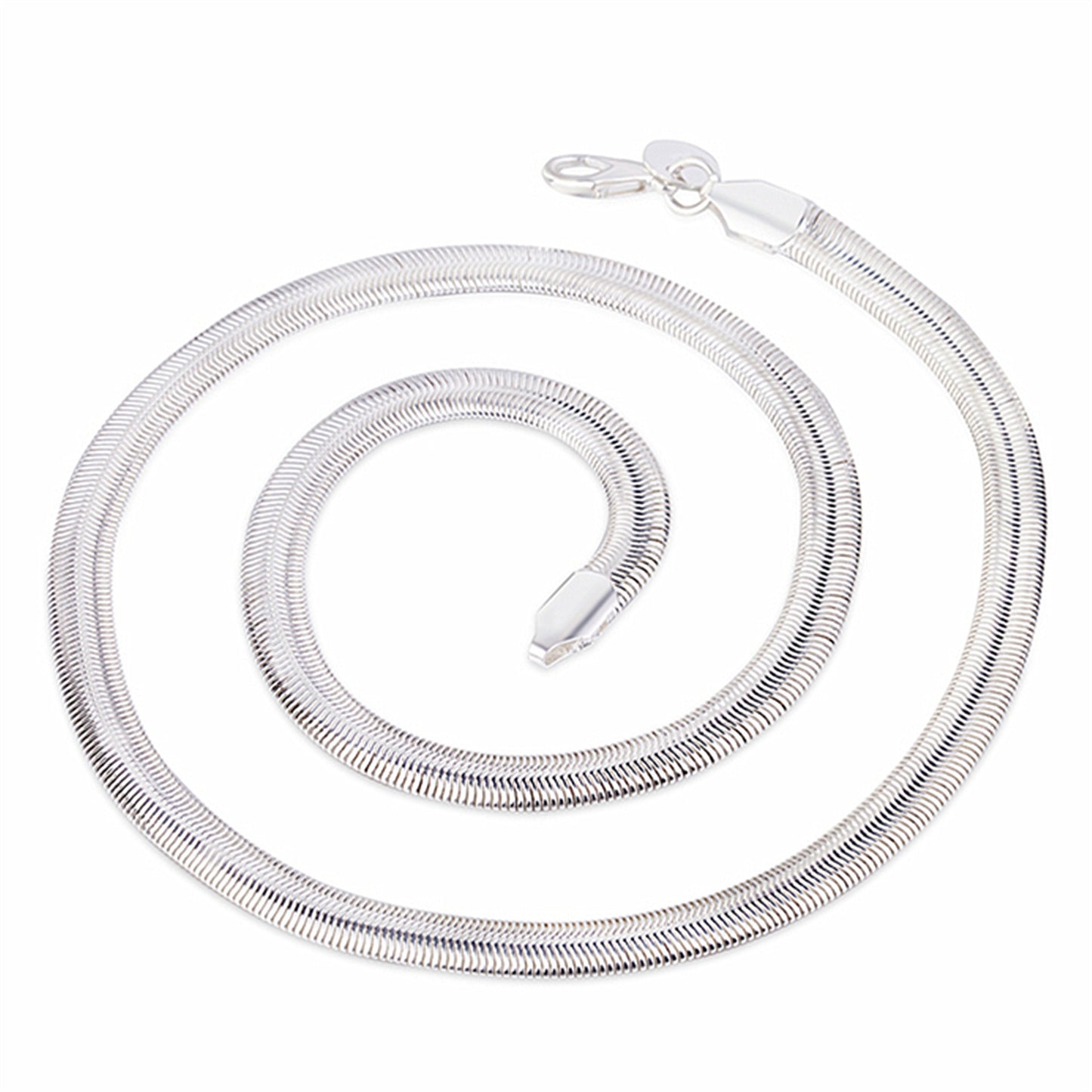 Men's Plated Flat Snake Bone American Wide Necklaces