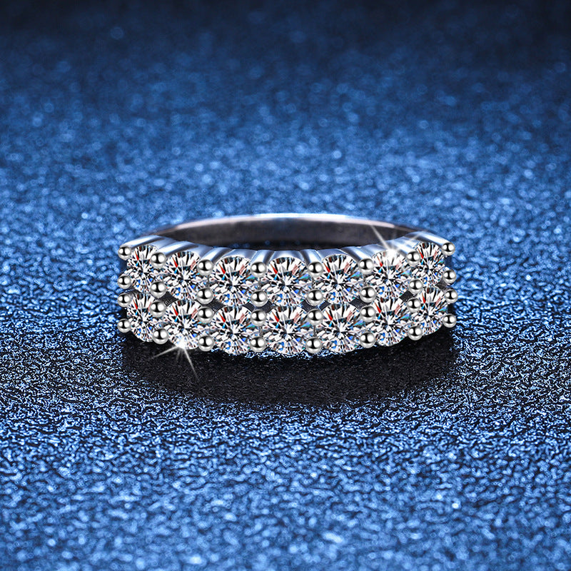 Sterling Sier Female Carat Moissanite Full Rings
