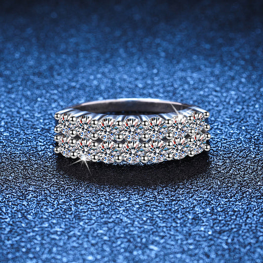 Sterling Sier Female Carat Moissanite Full Rings