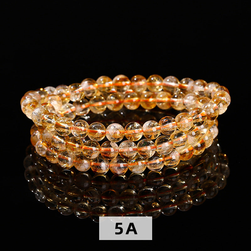 Jewelry Natural Citrine Fashion Round Beads Bracelets