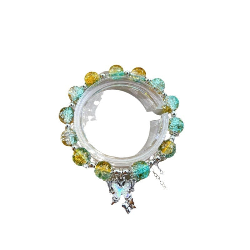 Beads Butterfly Sweet Glass Bead Elastic String Live Bracelets