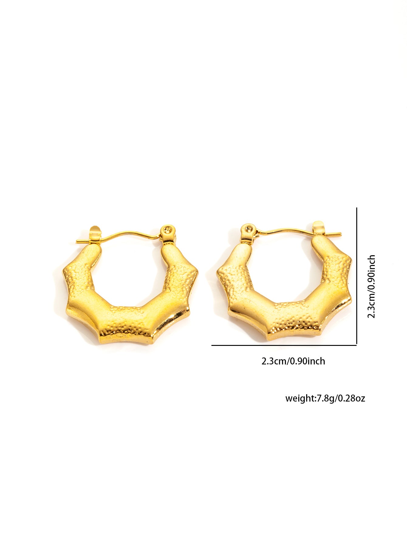 All Match Titanium Steel Gold-plated Texture Irregular Light Luxury Earrings