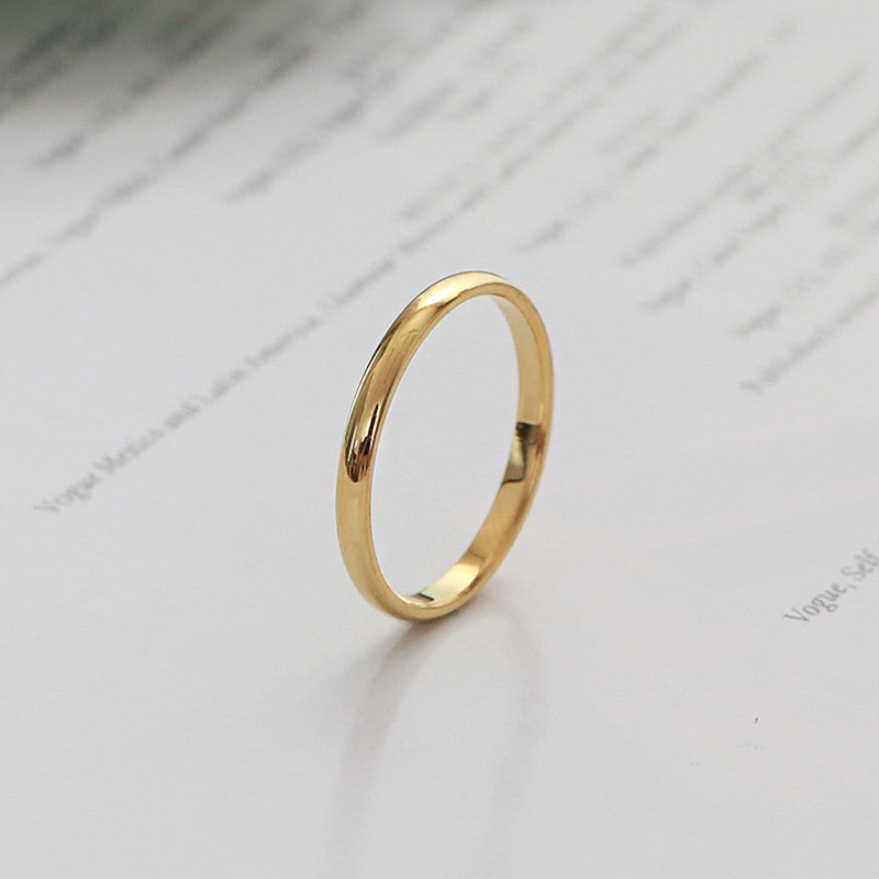 Spherical Glossy Female Couple Pair Stainless Rings