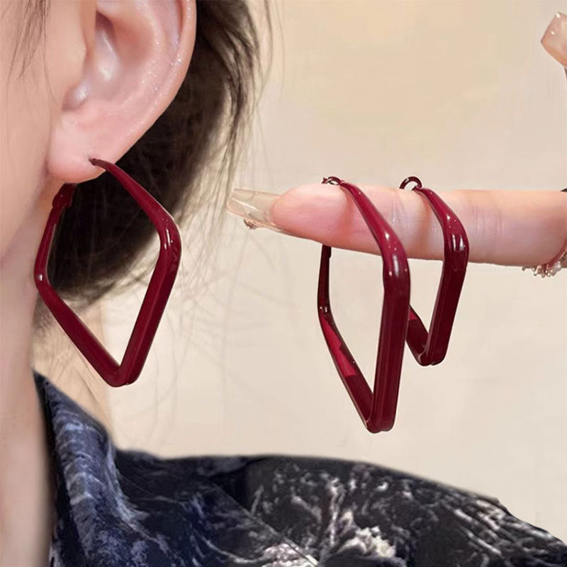 Sense Exaggerated Sier Pin Ear Female Rings