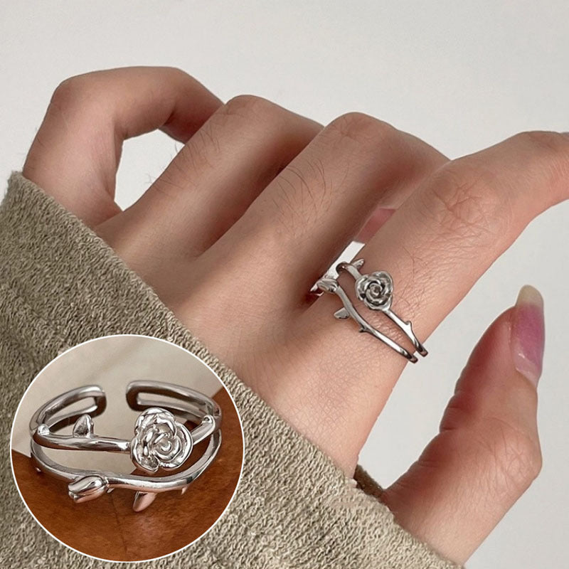 Butterfly Female Twin Elegant Personality Sier Rings