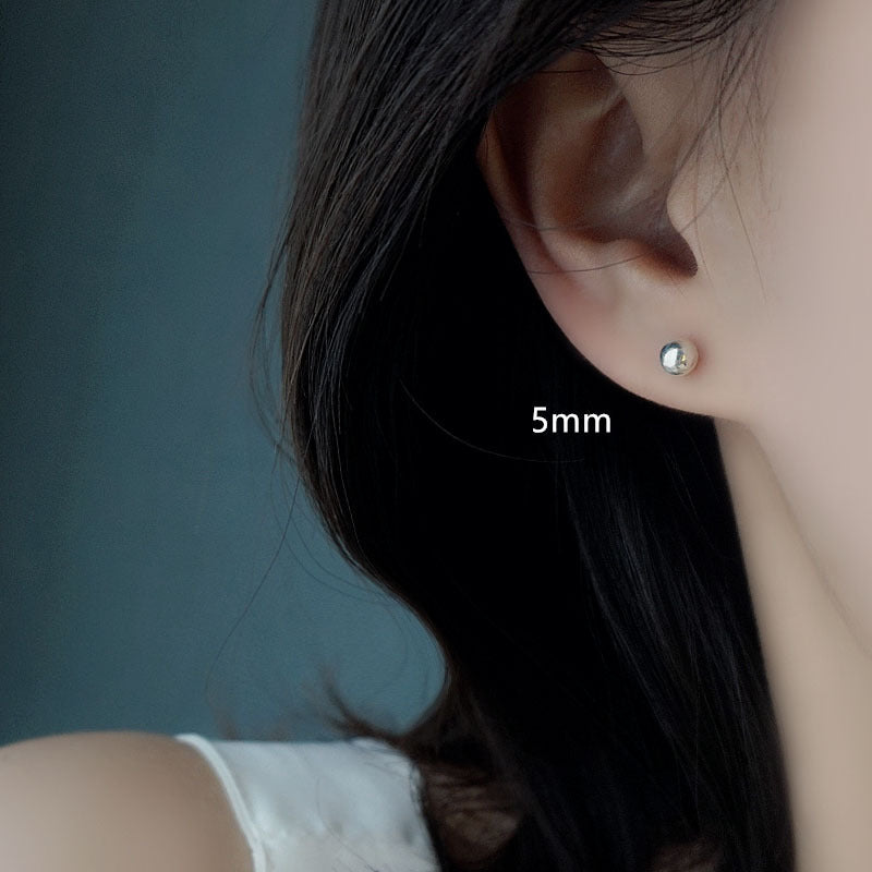 Women's & Men's Bean-shaped Sliver Beads Ball Ear Bar Earrings