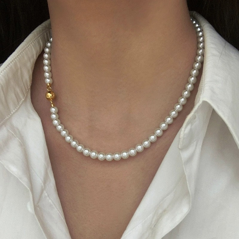 Women's Pearl Sweater Chain High-grade Long Versatile Stacked Necklaces