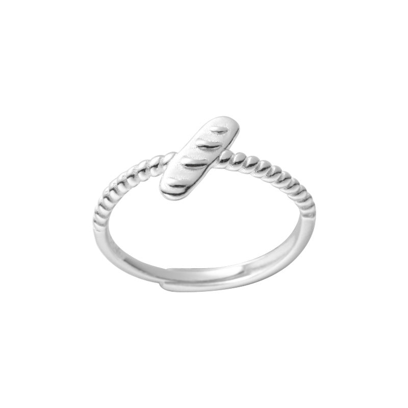 Women's Donut Sterling Sier Push-pull Color Design Rings
