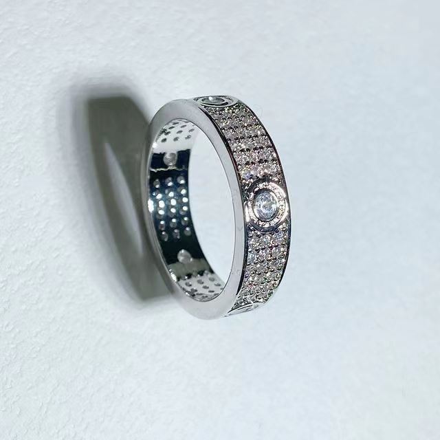 Women's & Men's Starry Three-row Drill Couple Rose Gold Rings