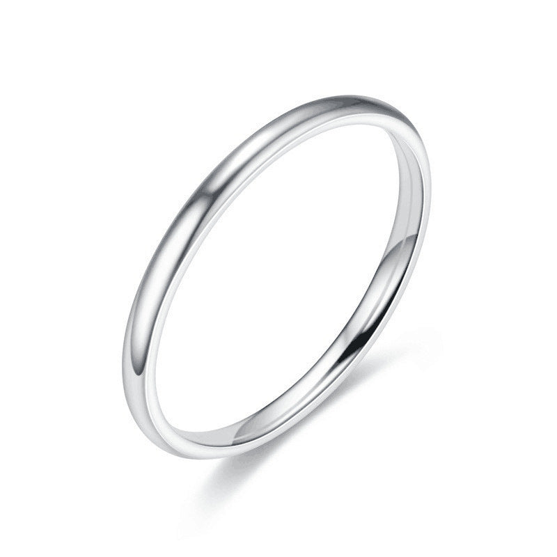 Steel Female Simple Korean Glossy Couple Rings
