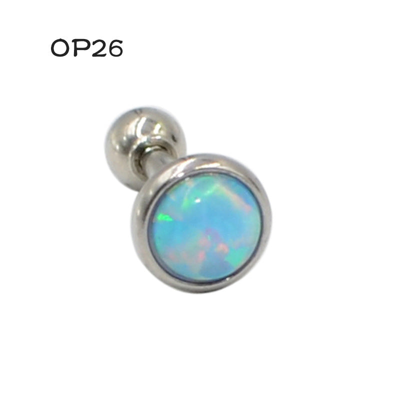 Steel Opal Puncture Fire Color Australian Earrings