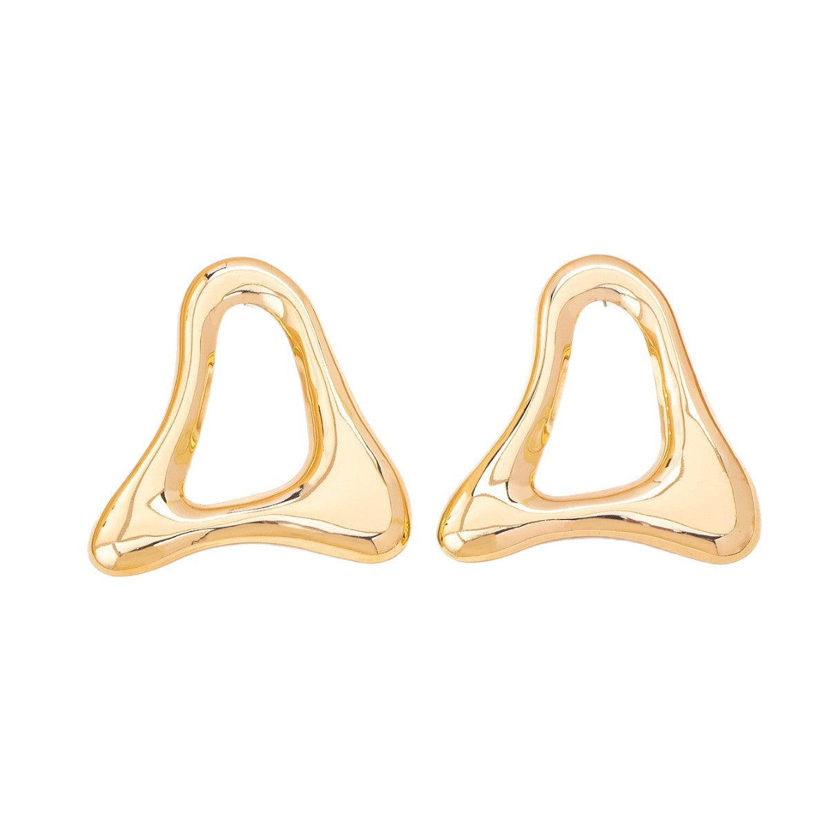 Triangle Glossy Hollow Alloy High Sense Stud Earrings