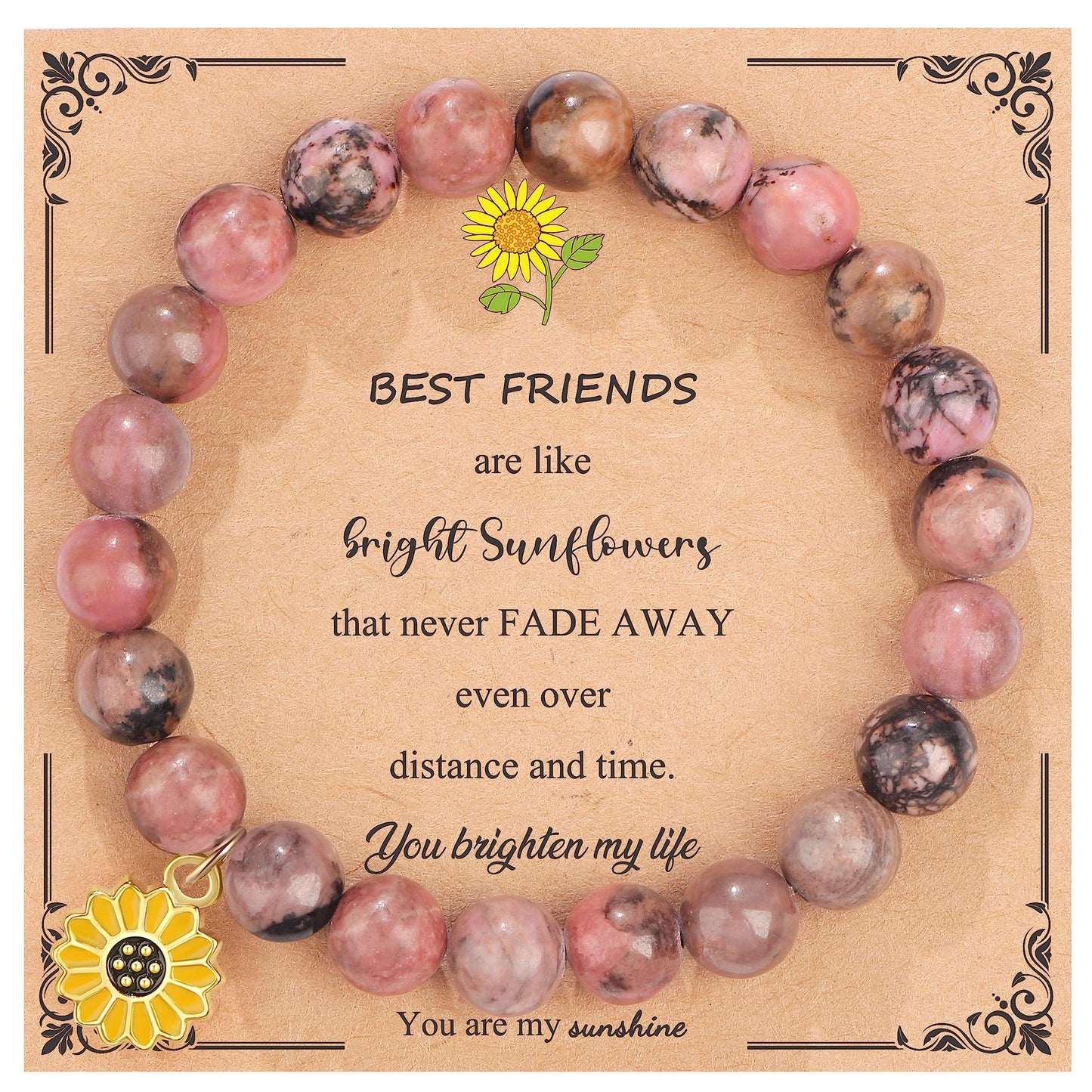 Pink Zebra Sunflower Friend Daughter Gift Bracelets