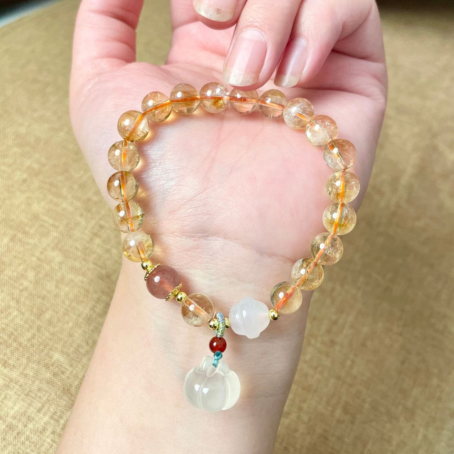 Crystal Agate Handmade Beads Lotus Seedpod Bracelets