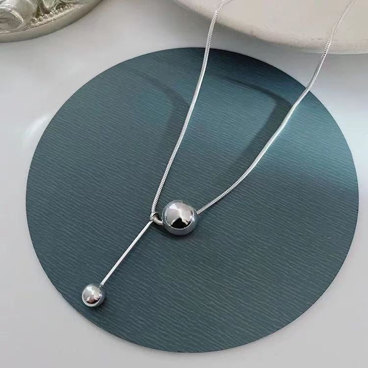 Women's Steel No Fading Light Luxury Ball Necklaces