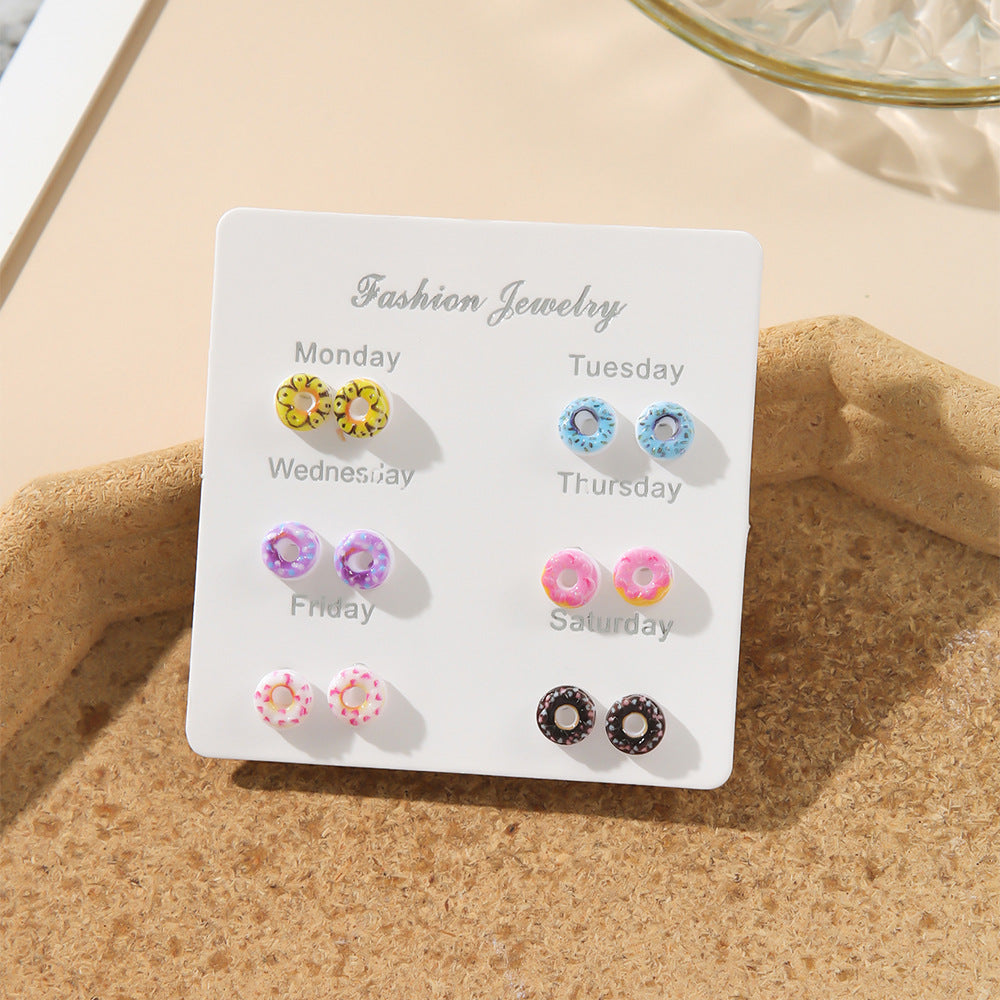 Fruit Week Suit Sweet Cute Small Earrings