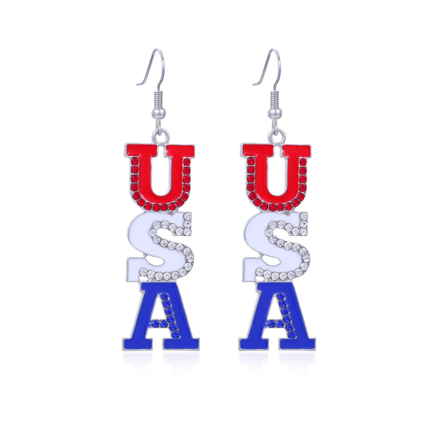 Alloy Dripping Oil Stars Stripes National Rings