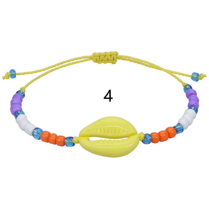 Acrylic Shell Color Bead Woven Bohemian Bracelets