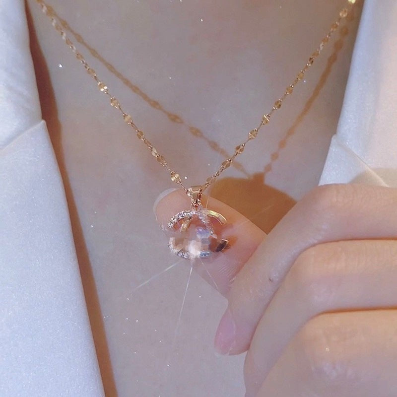 Live Broadcast Smart Double Female Summer Advanced Design Sense Necklaces