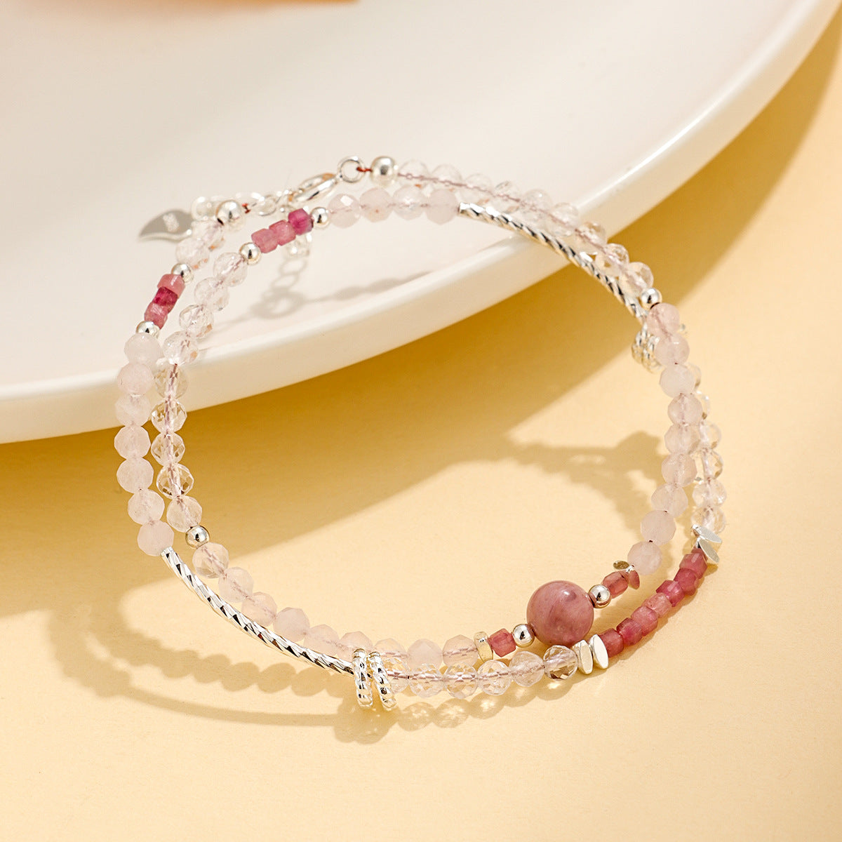 Amethyst Beaded Double Niche High Sense Bracelets