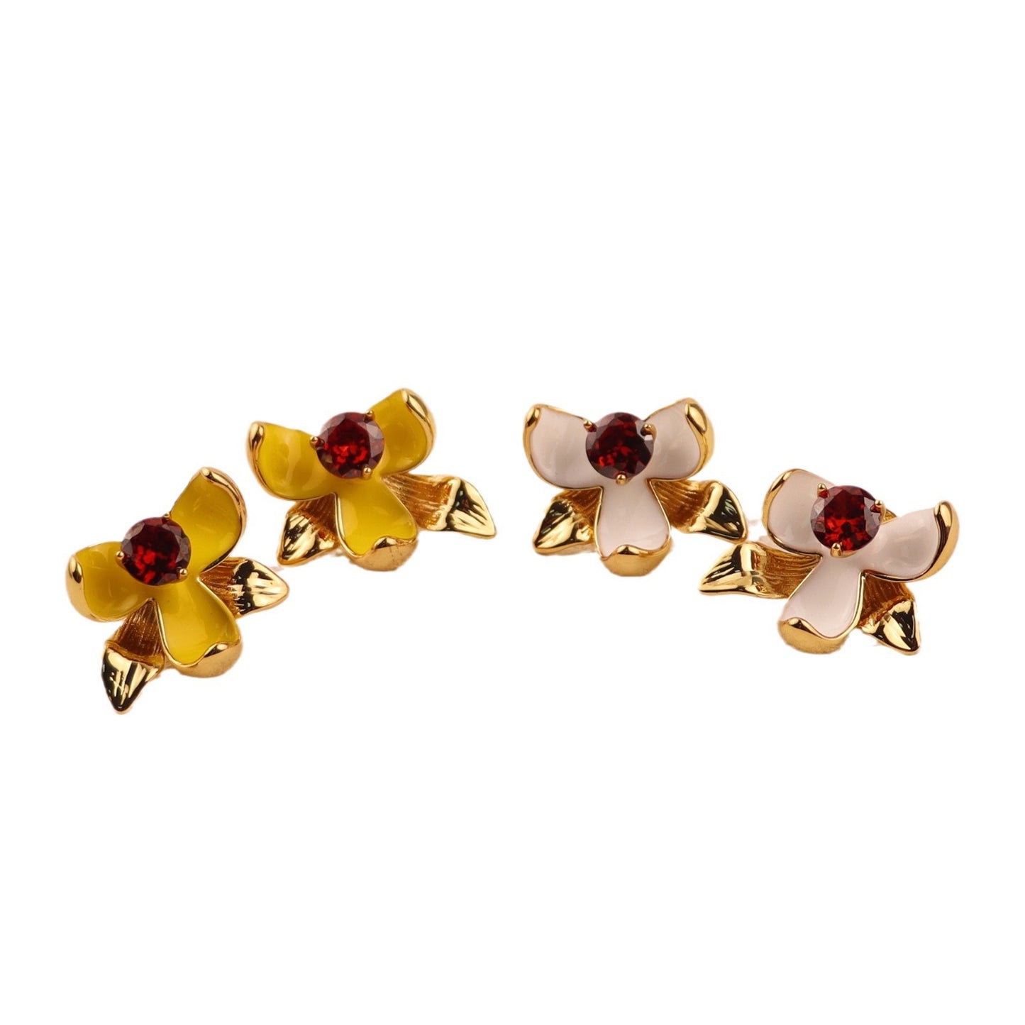 Ornament Sier Handmade Enamel Drip Glazed Earrings