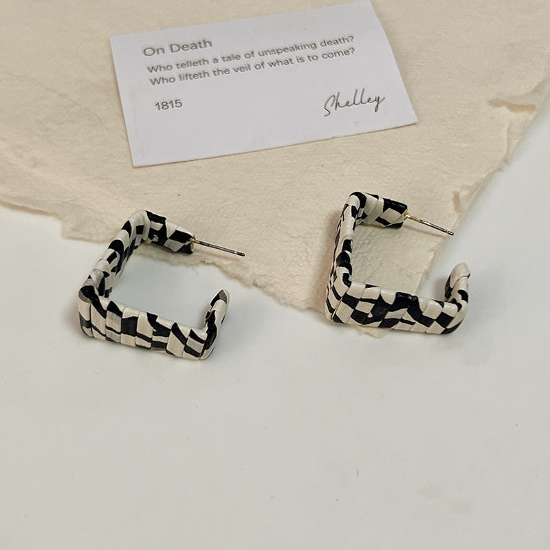 Retro Circle Zebra Print Leopard Elegant Earrings