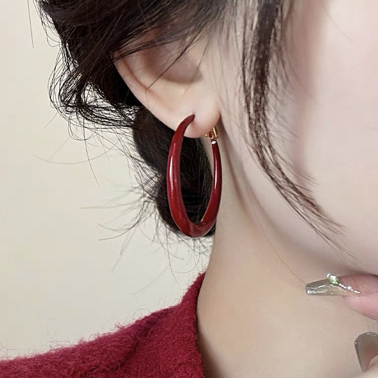 Enamel Drip Glazed Ear Mild Luxury Earrings