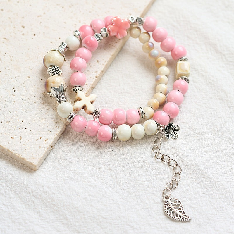 Women's Ceramic Ornament High-grade Hand-woven Chinese Bracelets