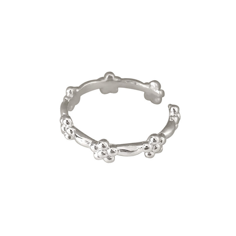Sterling Sier Refreshing Flower Female Summer Sweet Rings