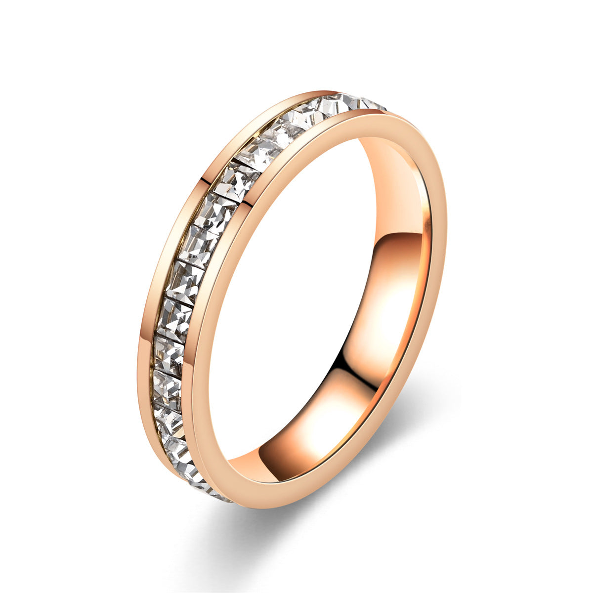 Niche Small Square Diamond Full Starry Rings