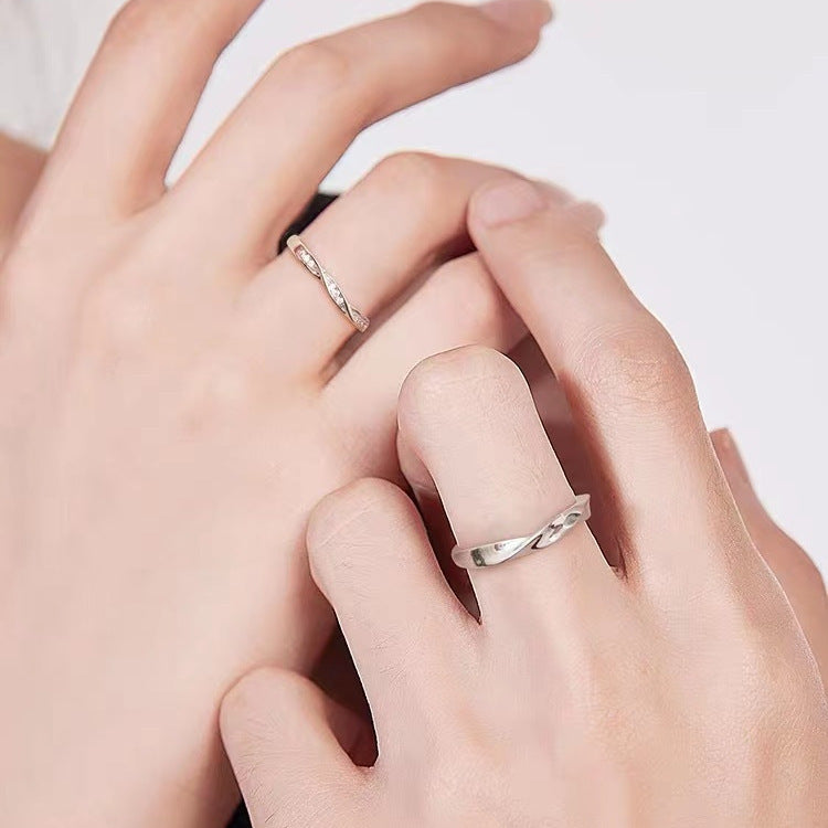 Women's & Men's Double Knot Couple One Pair Of Lovers Open Ended Rings
