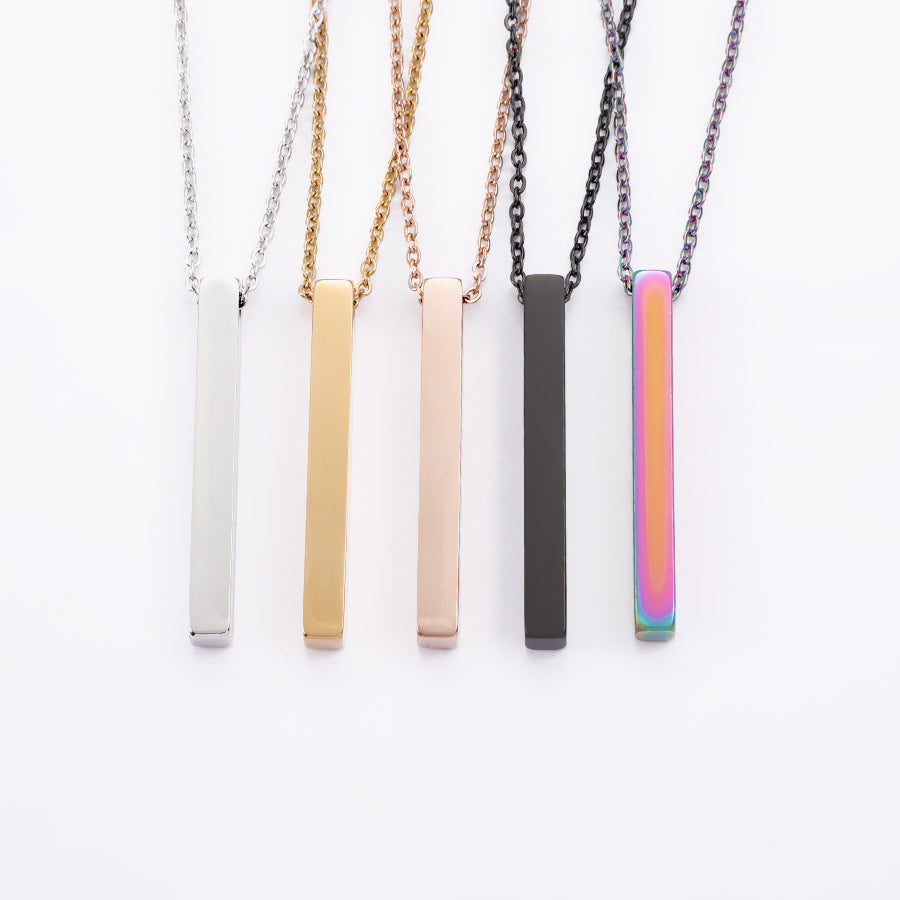 Stainless Steel Three-dimensional Strip Can Carve Writing Necklaces