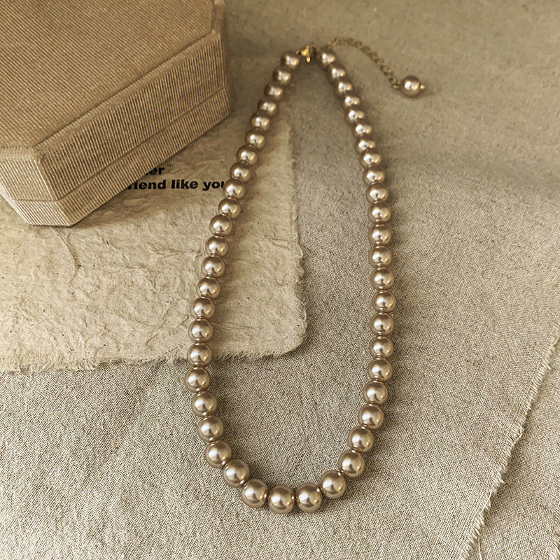 French Style Temperament Geometric Pearl Vintage Fashion High Necklaces