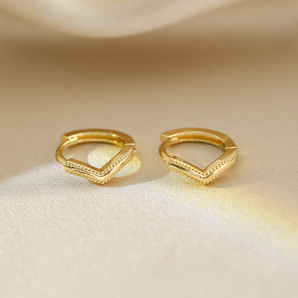 Women's Fashion Inlaid Zircon Pearl Geometric Light Earrings
