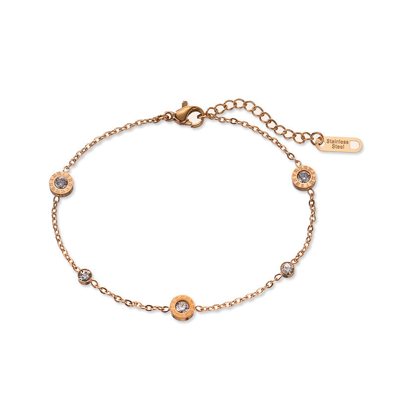 Women's Pearl Twist V-shaped Female Rainbow Diamond Bracelets