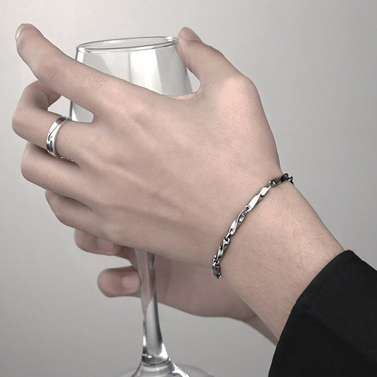 Men's Mobius Titanium Steel Hip Hop Temperament Twist Stick Bracelets