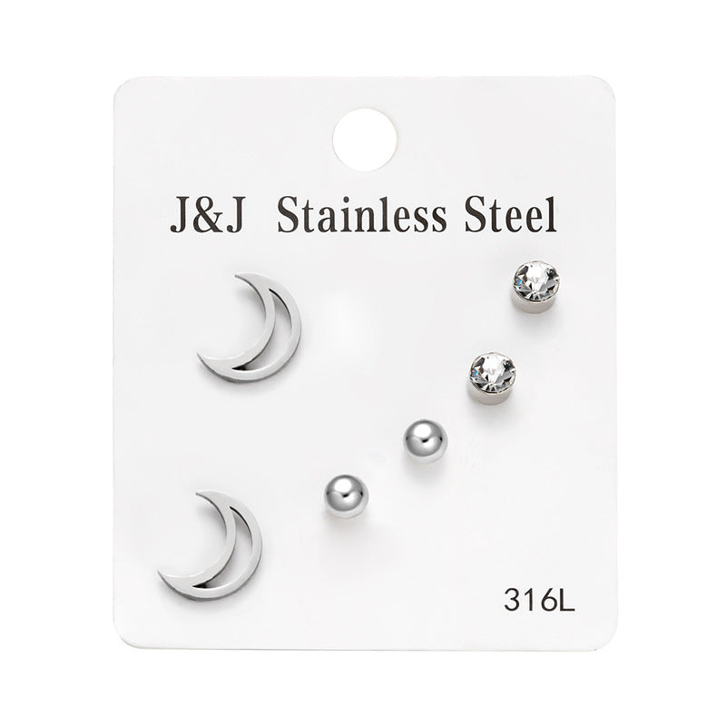Pairs Heart Shape With Diamond Combination Earrings