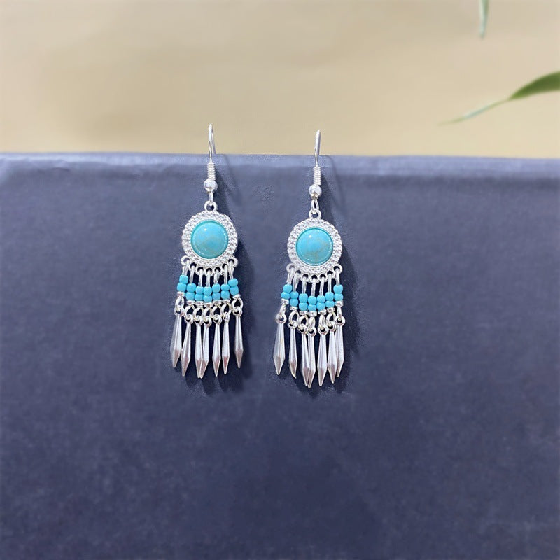 Ethnic Style Short Niche Color Eardrops Fimbrilla Rings