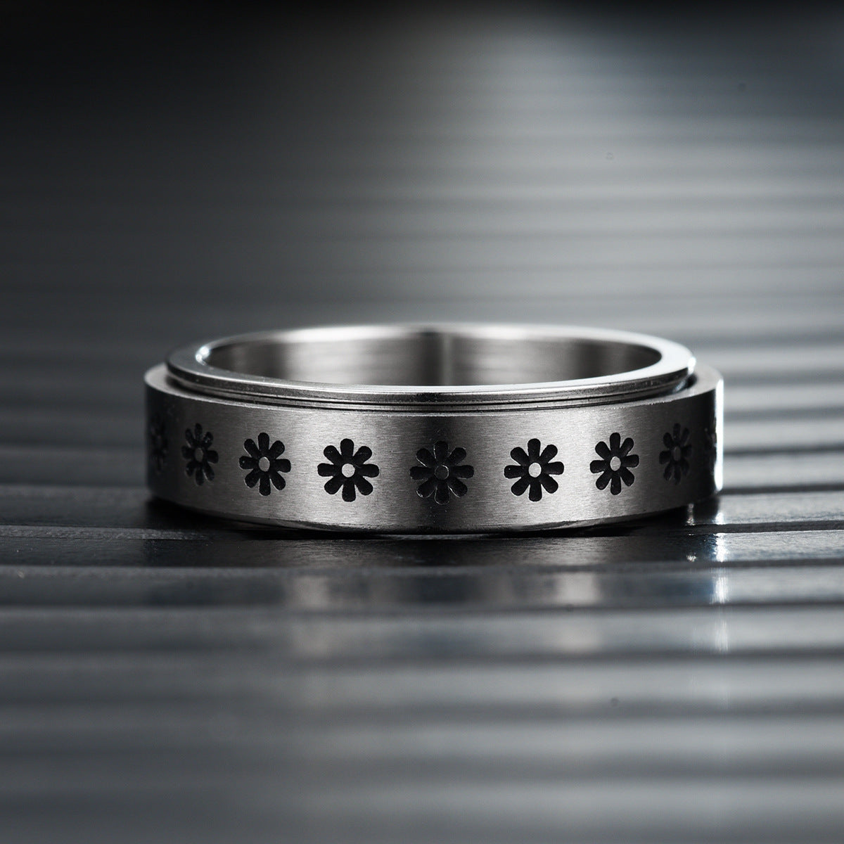 Stainless Steel Rotatable Star Moon Various Rings